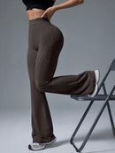 Calça Feminina Flare Cintura Alta Casual Cinza