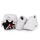 Kit Sneaker Tênis feminino Chunk sola alta com bolsa saco transversal