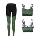 Conjunto move calça legging fitness de tule e top com detalhe em tule de academia