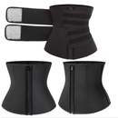 Cinta abdominal modeladora com zíper redutora para exercicios em academia - queima gordura