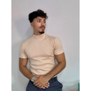 Camisa Masculina Canelada Gola Alta Casual Esporte Fino