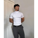 Camisa Masculina Canelada Gola Alta Casual Esporte Fino