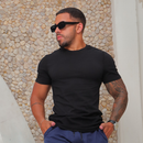 Camiseta Masculina Americana canelada Slim Fitnnes