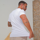 Camiseta Masculina Americana canelada Slim Fitnnes