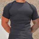 Camiseta Masculina Americana canelada Slim Fitnnes
