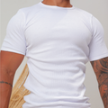 Camiseta Masculina Americana canelada Slim Fitnnes