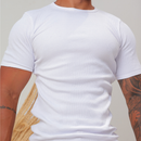 Camiseta Masculina Americana canelada Slim Fitnnes