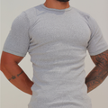 Camiseta Masculina Americana canelada Slim Fitnnes