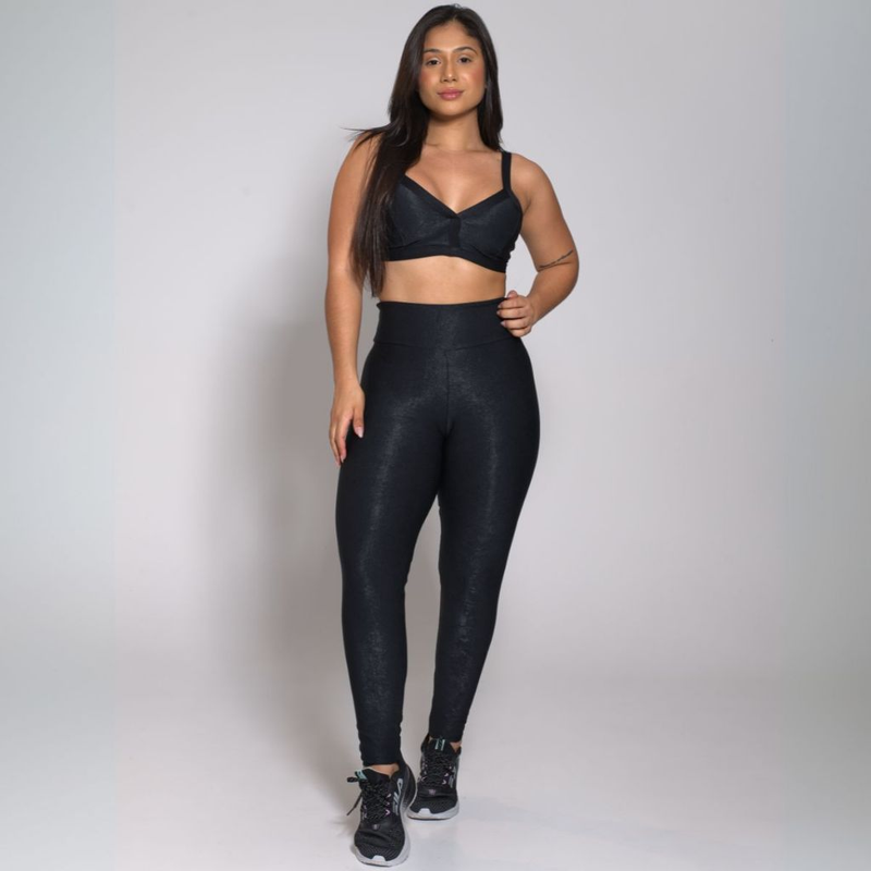 Conjunto Academia Treino Top e Calça Legging Feminino Fitness Luxo