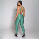 Conjunto Academia Treino Top e Calça Legging Feminino Fitness Luxo