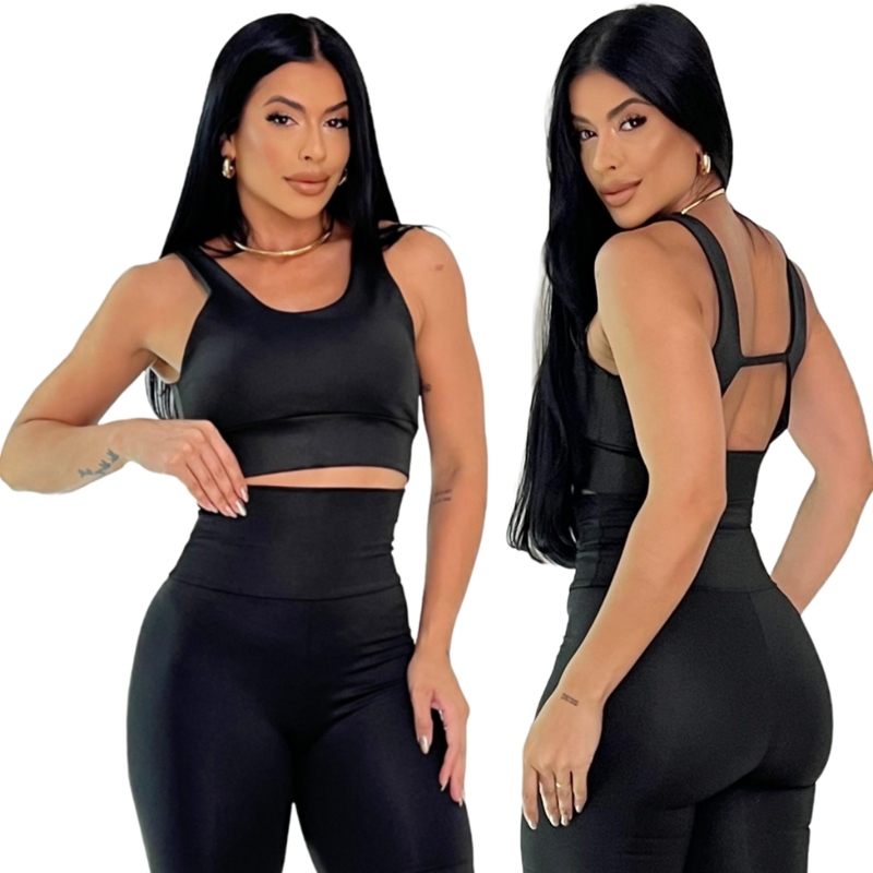Conjunto Fitness Calça + Top Cropped