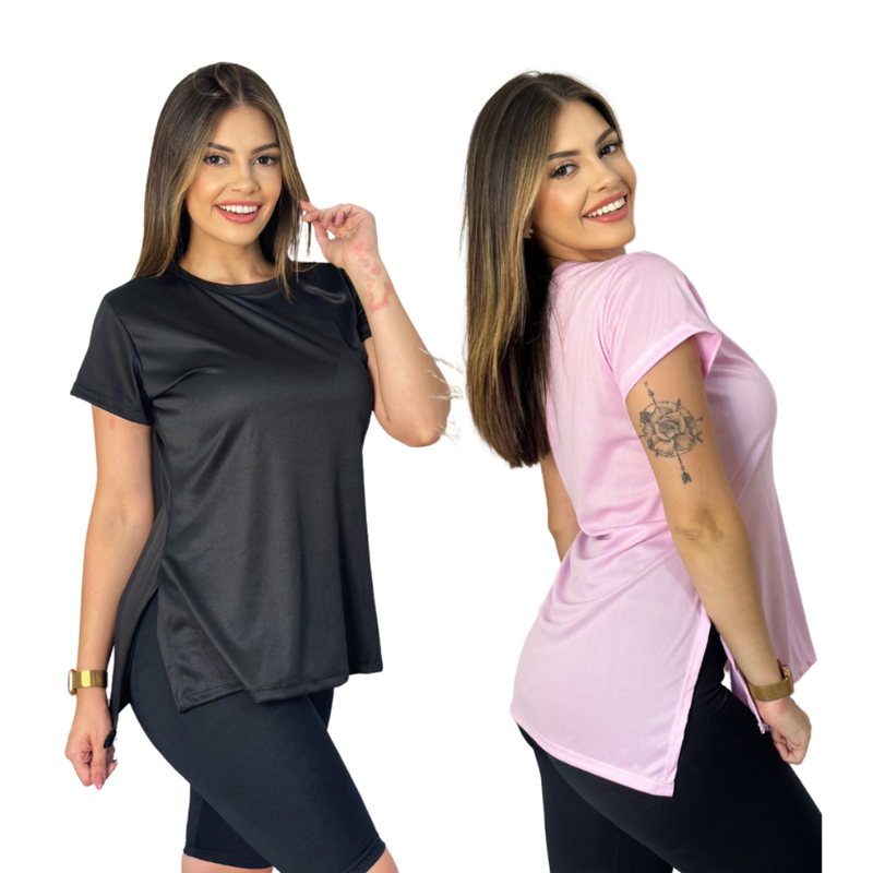 Kit 2 Camisetas Dry Fit Feminina