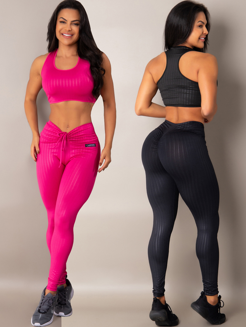 Kit 2 Conjuntos Legging Levanta Bumbum Cirre
