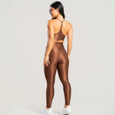 Conjunto fitness canelado com brilho