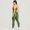 Conjunto fitness canelado com brilho