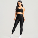 Conjunto fitness canelado com brilho