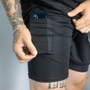 Short Compressão 2 em 1 Dry-Fit Arte Vegeta Goku Dragon Anime Ball Z Mode Geek Gym Fitness