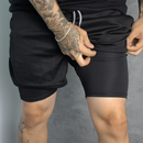 Short Compressão 2 em 1 Dry-Fit Arte Vegeta Goku Dragon Anime Ball Z Mode Geek Gym Fitness