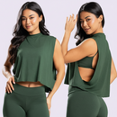 Camiseta Cropped Fitness Feminina Academia Regata Cavada Crossfit Dyeu