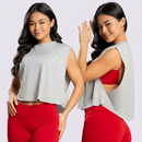 Camiseta Cropped Fitness Feminina Academia Regata Cavada Crossfit Dyeu