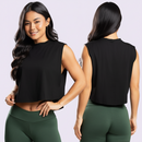 Camiseta Cropped Fitness Feminina Academia Regata Cavada Crossfit Dyeu