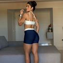 Conjunto de short fitness crossfit nula manga academia fitness feminino