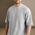 Camiseta Oversized Texturizada Casual Básica Lisa Reta