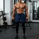 Calça Legging Masculina com Shorts Sobreposto