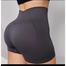 Kit 1/2 Short Feminino Fitness Cintura Alta Canelado Secagem Rápida Zero Transparente Esportivo