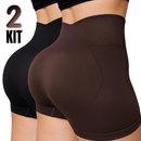 Kit 1/2 Short Feminino Fitness Cintura Alta Canelado Secagem Rápida Zero Transparente Esportivo