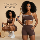 Conjunto Feminino. Short com Bolso e Top de Alcinha