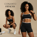 Conjunto Feminino. Short com Bolso e Top de Alcinha