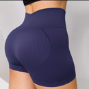 Kit 1/2 Short Feminino Fitness Cintura Alta Canelado Secagem Rápida Zero Transparente Esportivo