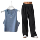 Conjunto Yoga 2 Peças – Calça + Regata Tricô Stretch que Elegância e Conforto