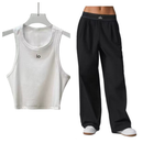 Conjunto Yoga 2 Peças – Calça + Regata Tricô Stretch que Elegância e Conforto