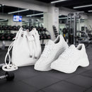 Kit Sneaker Tênis feminino Chunk sola alta com bolsa saco transversal