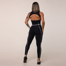 Calca Legging Queens Empina Bumbum Preta com Branco Moving