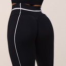 Calca Legging Queens Empina Bumbum Preta com Branco Moving