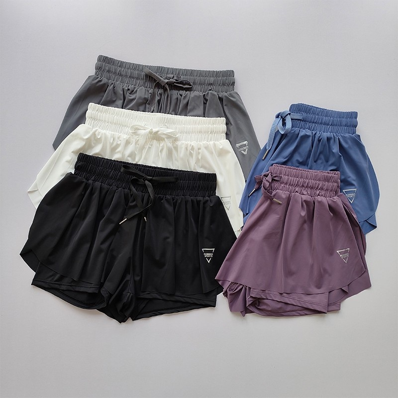 2 em 1 cintura alta ginástica yoga shorts para mulheres baixa secagem rápida 2023 FYVR