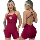 Macaquinho de Academia Fitness Shortinho Esporte Liso