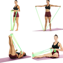 Conjunto de 4 faixas elásticas para exercícios de ioga e estiramento de 150 cm
