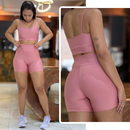 Conjunto Feminino Zero Transparência — Short + Top com Cintura Alta