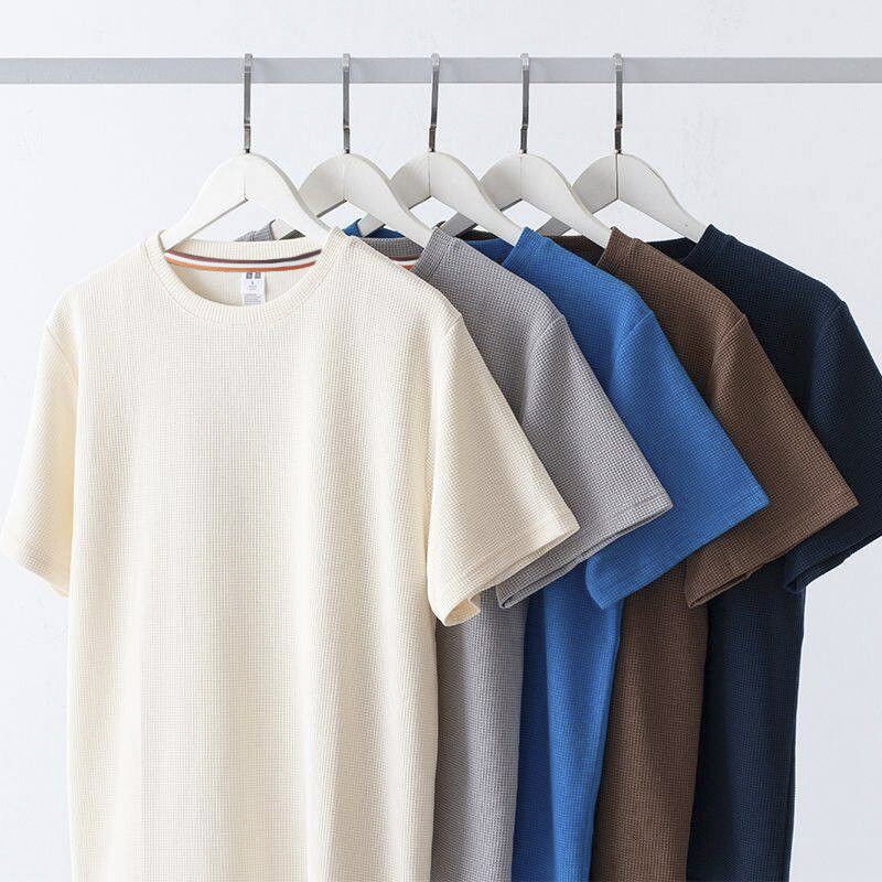 KIT Camiseta Casual Masculina Cor texturizada básica Moda Popular