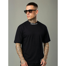 Camiseta Oversized 100% Algodão Penteado Gola Alta Canelada Estampa Blessed & Grateful