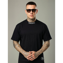 Camiseta Oversized 100% Algodão Penteado Gola Alta Canelada Estampa Blessed & Grateful