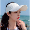 Chapéu/Boné Feminino De Aba Longa Respirável Viseira Em Cor Lisa
