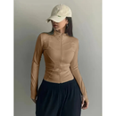 Blusa Manga Longa Gola Alta Suplex Ziper